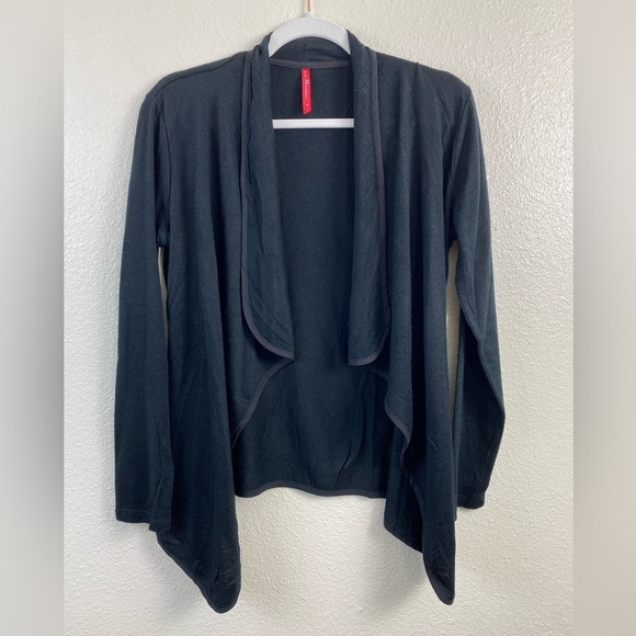 Ruby Ribbon Black Sweater Cardigan Women’s Medium Lightweight Open front Fall - Picture 13 of 13